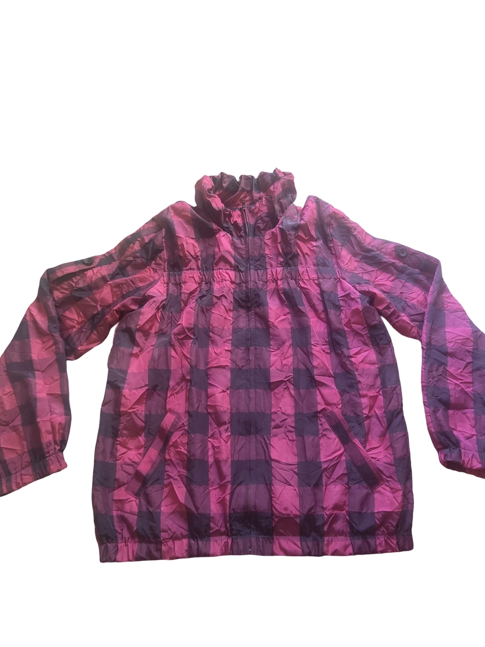 Coupe Collection Girls' Pink & Purple Plaid Lightweight Jacket